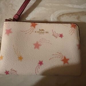Coach Shooting Star Wristlet in Cream and Pink